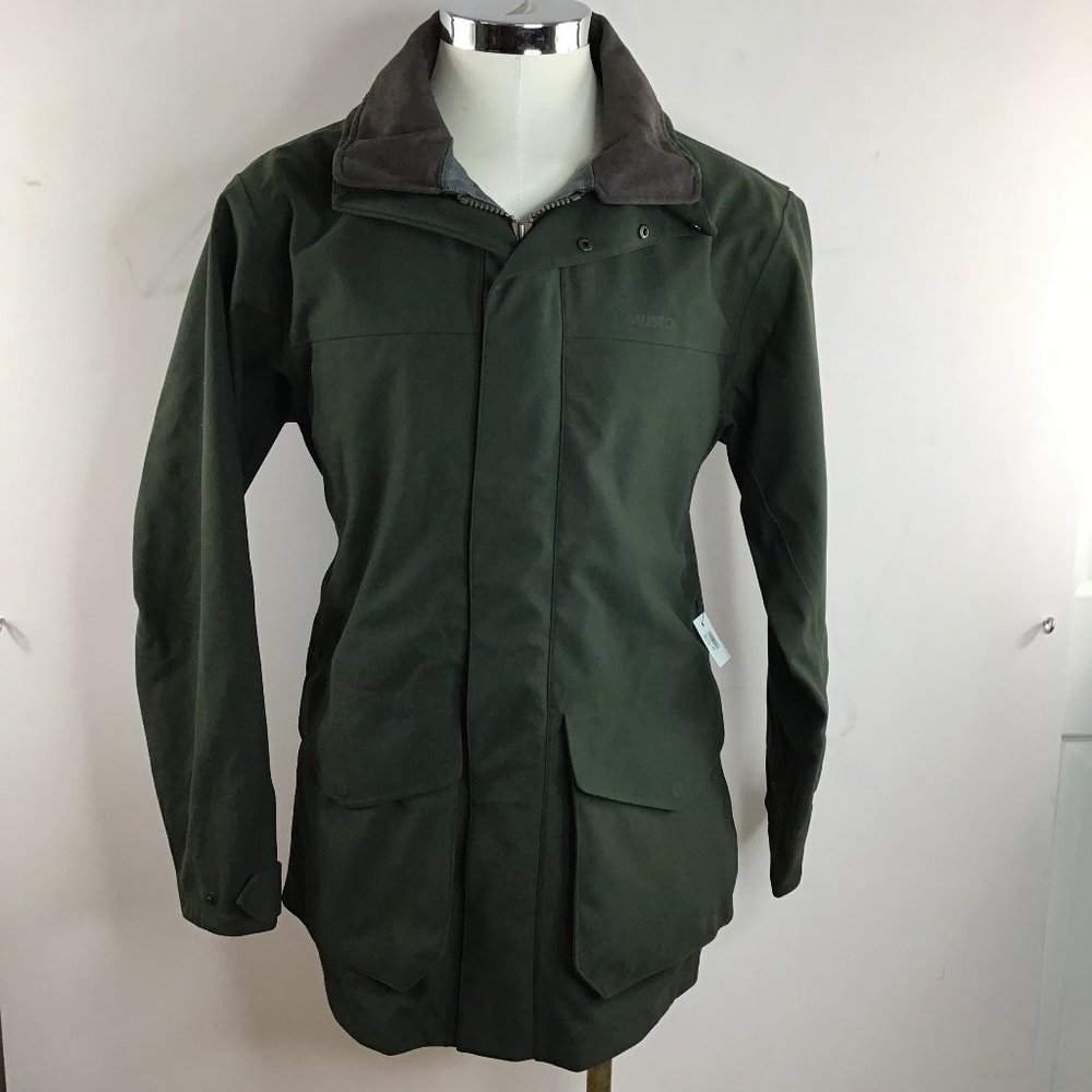 Musto Parka Jacket Dark Green Snap Button SZ XL